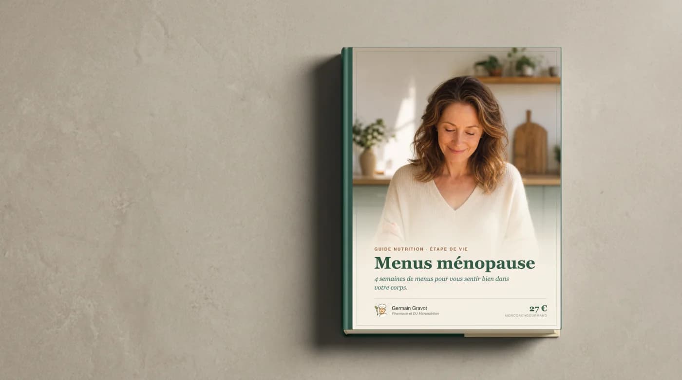 Couverture du guide Menus ménopause de MonCoachGourmand
