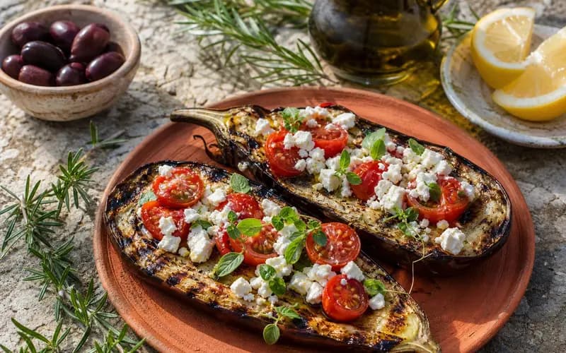 Aubergine grillée à la feta