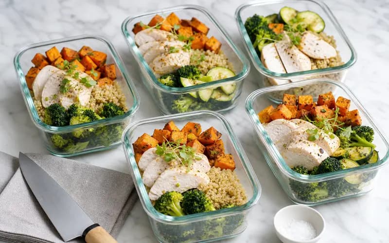 Batch cooking minceur : 5 repas préparés en 2h