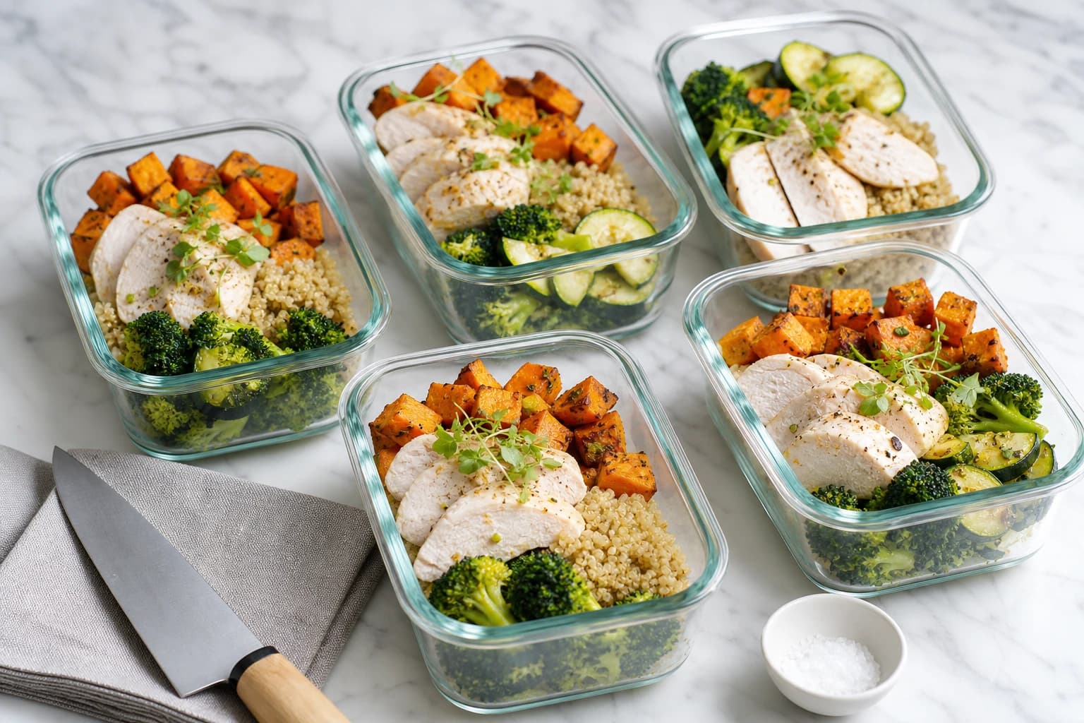 Batch cooking minceur : 5 repas préparés en 2h