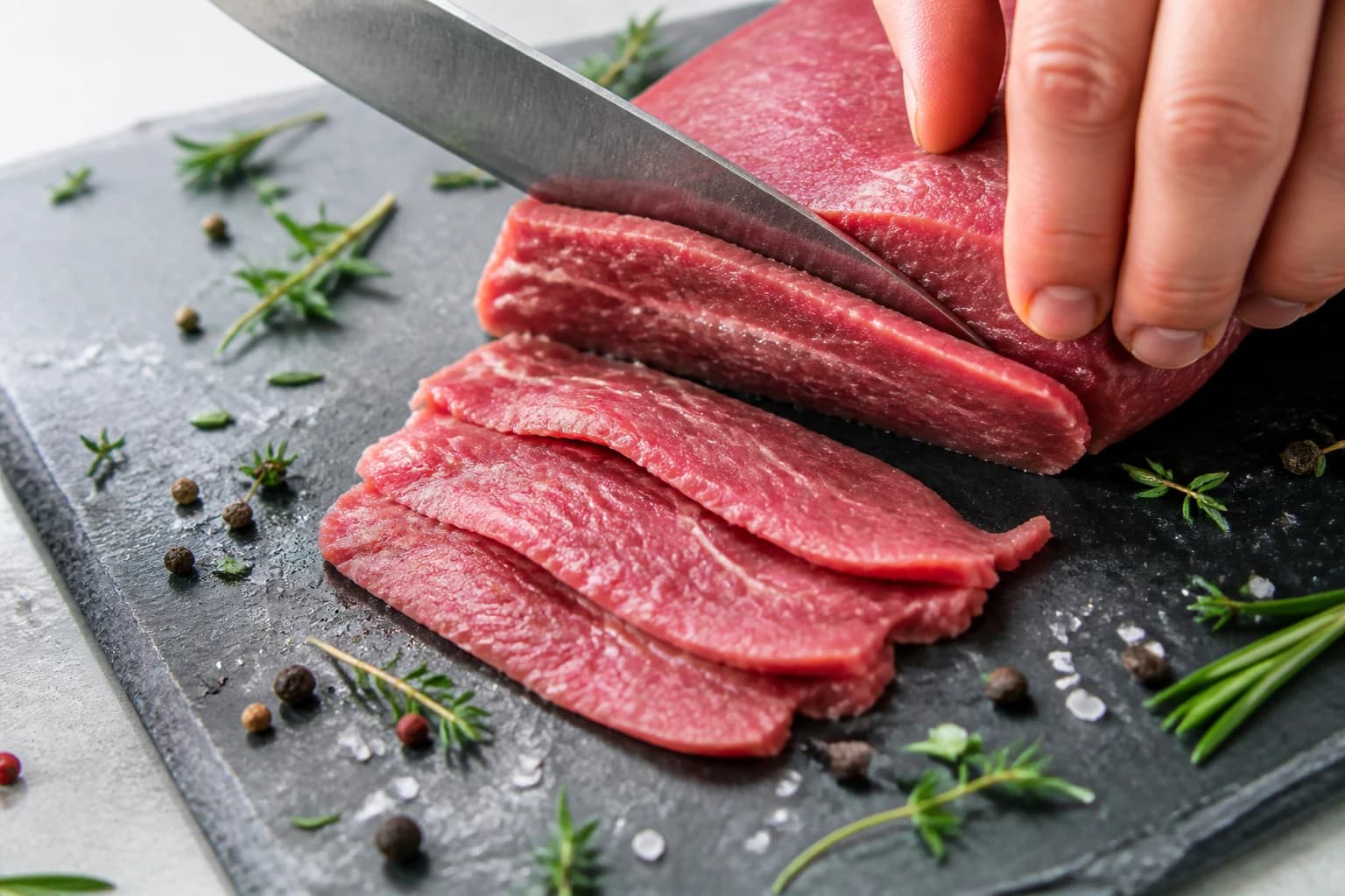 Etape 1 : Préparer et trancher la viande — Beef jerky cajun épicé maison