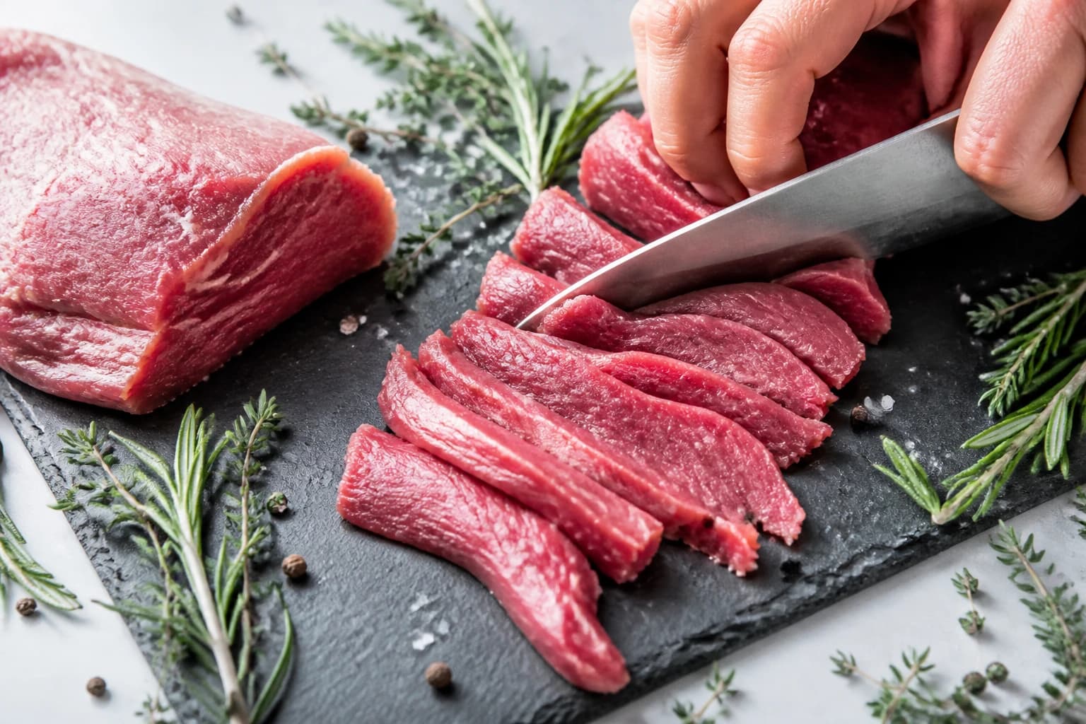 Etape 1 : Préparer et trancher la viande — Beef jerky soja gingembre maison