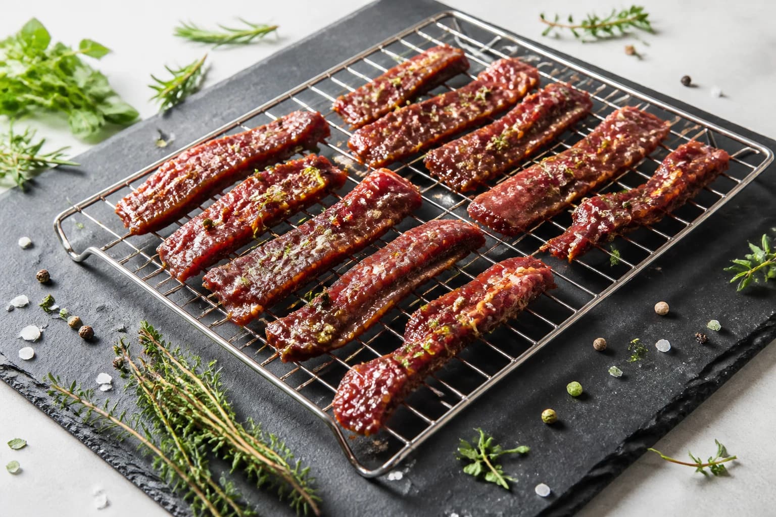 Etape 3 : Sécher au four à basse température — Beef jerky soja gingembre maison