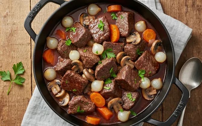 Bœuf bourguignon allégé & fondant