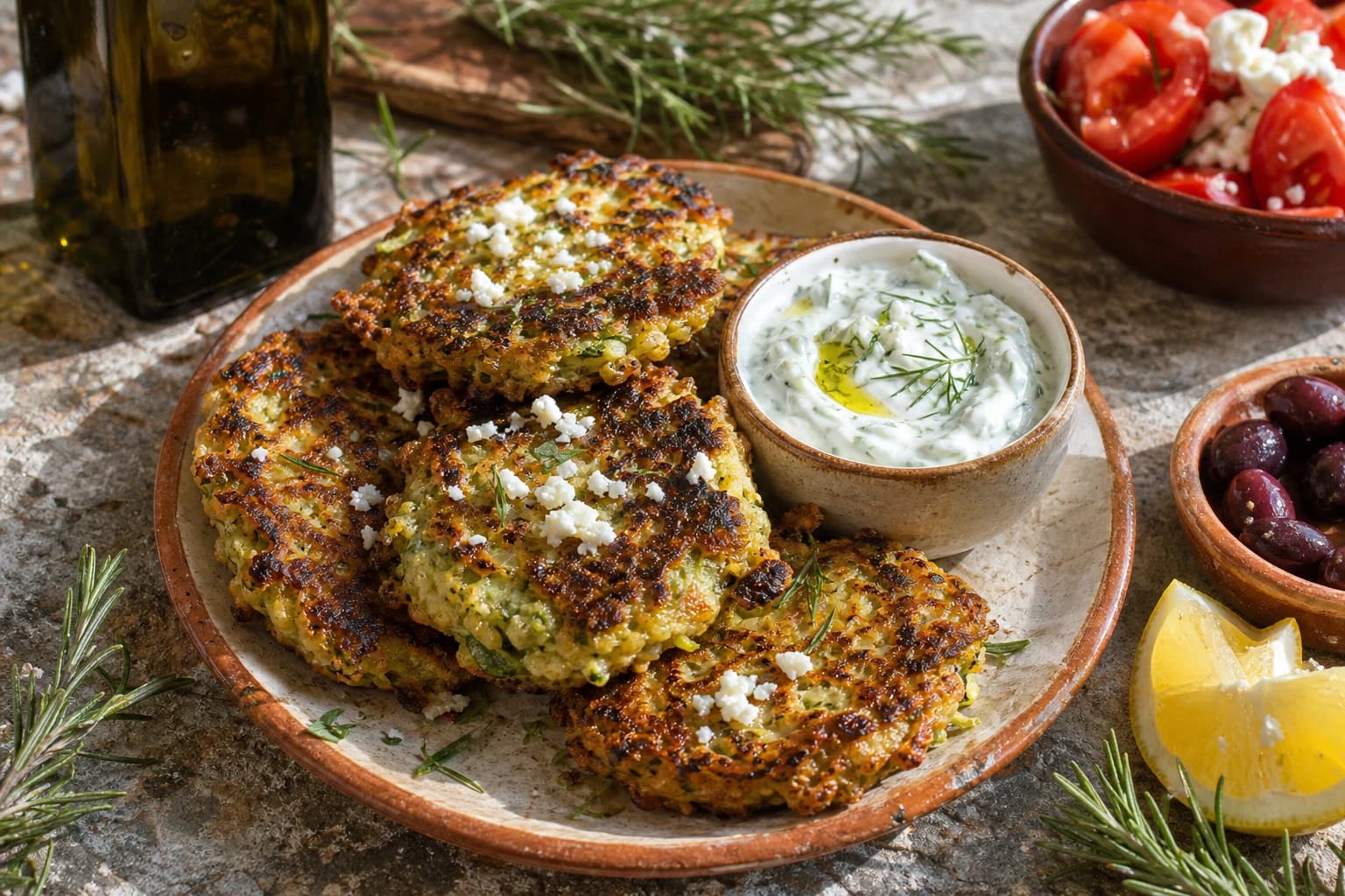 Boulettes de courgette grecques dorées