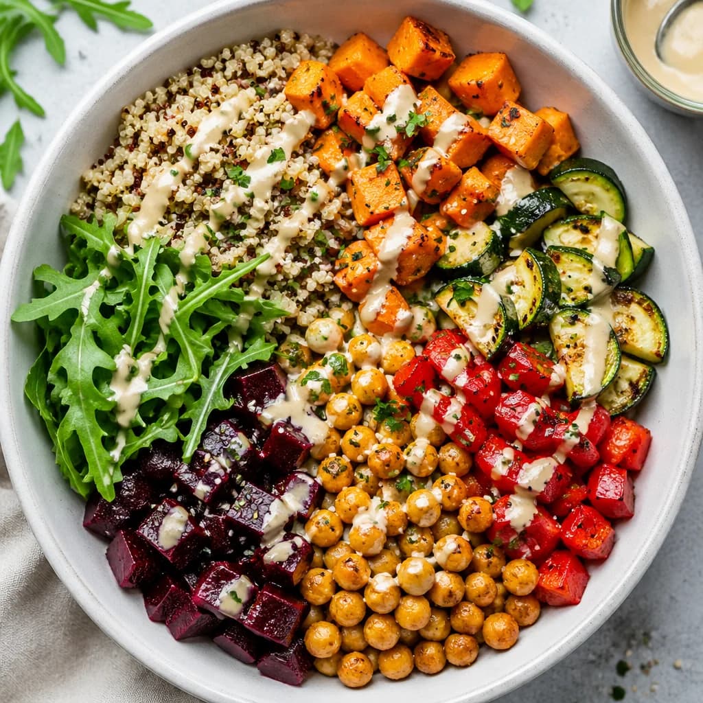 Étape 4 : Assembler le buddha bowl — Buddha bowl légumes rôtis & pois chiches