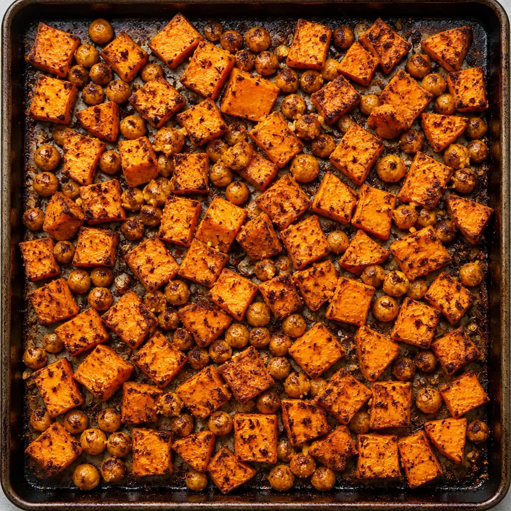 Étape 2 : Rôtir la patate douce et les pois chiches — Bowl épicé végétarien complet