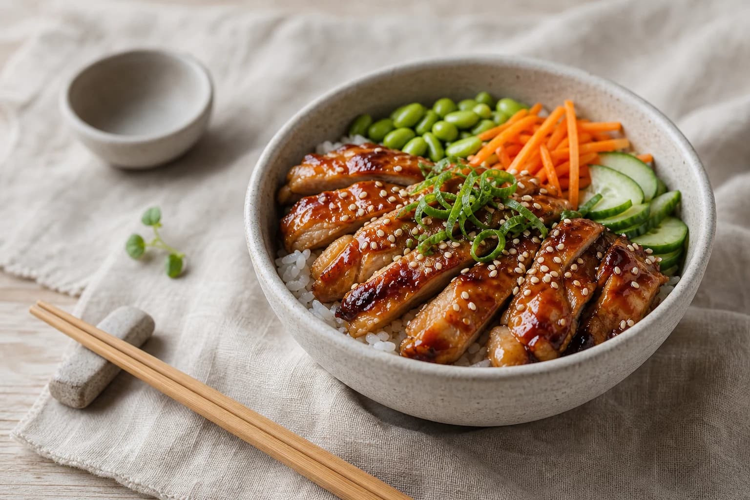 Bowl poulet teriyaki & edamames