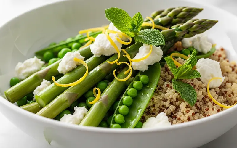 Bowl printanier asperges & petits pois