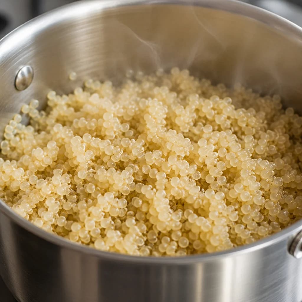 Étape 1 : Cuire le quinoa — Bowl quinoa, saumon & épinards