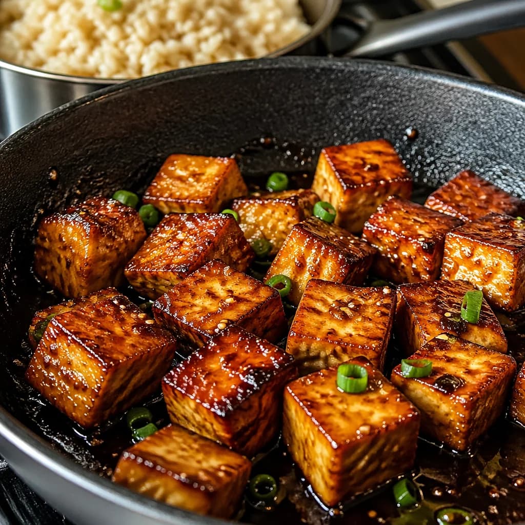 Étape 2 : Cuire le riz et le tofu — Bowl tofu mariné & avocat