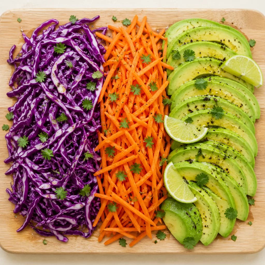 Étape 3 : Préparer les légumes — Bowl tofu mariné & avocat