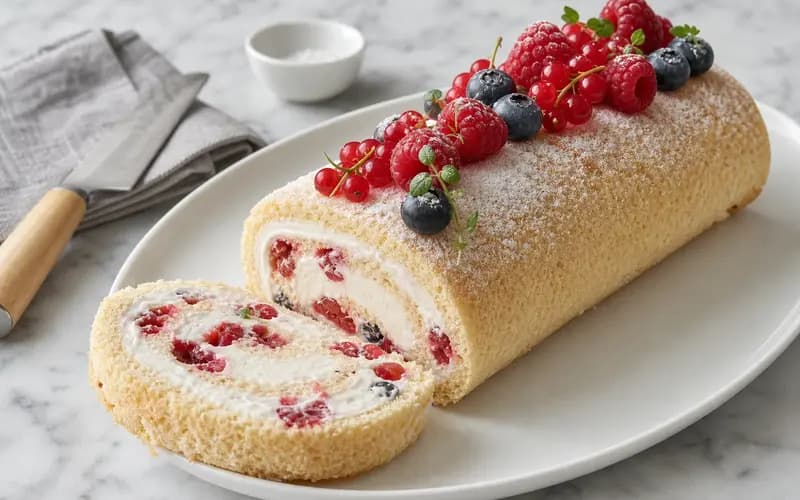 Bûche fromage blanc fruits rouges sans sucre