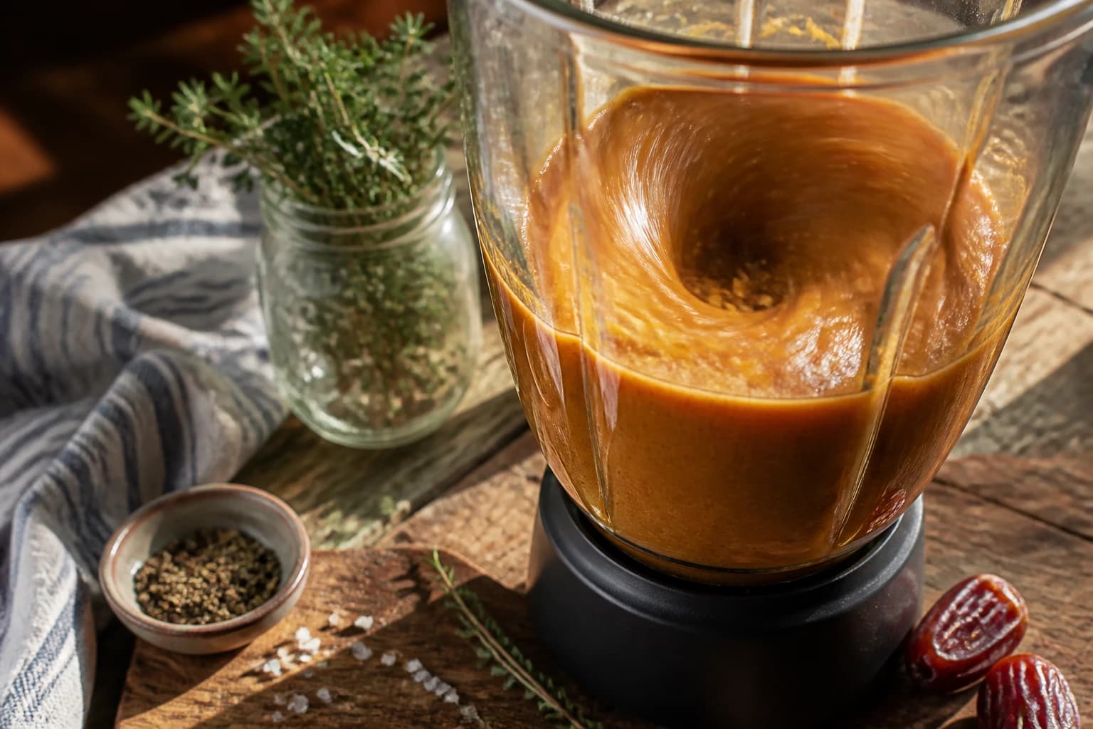 Etape 2 : Mixer les dattes avec le lait végétal — Caramel de dattes vegan sans sucre ajouté