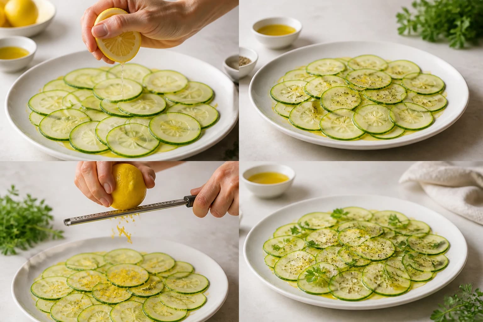 Etape 3 : Griller les pignons à sec et préparer les copeaux — Carpaccio de courgettes au parmesan