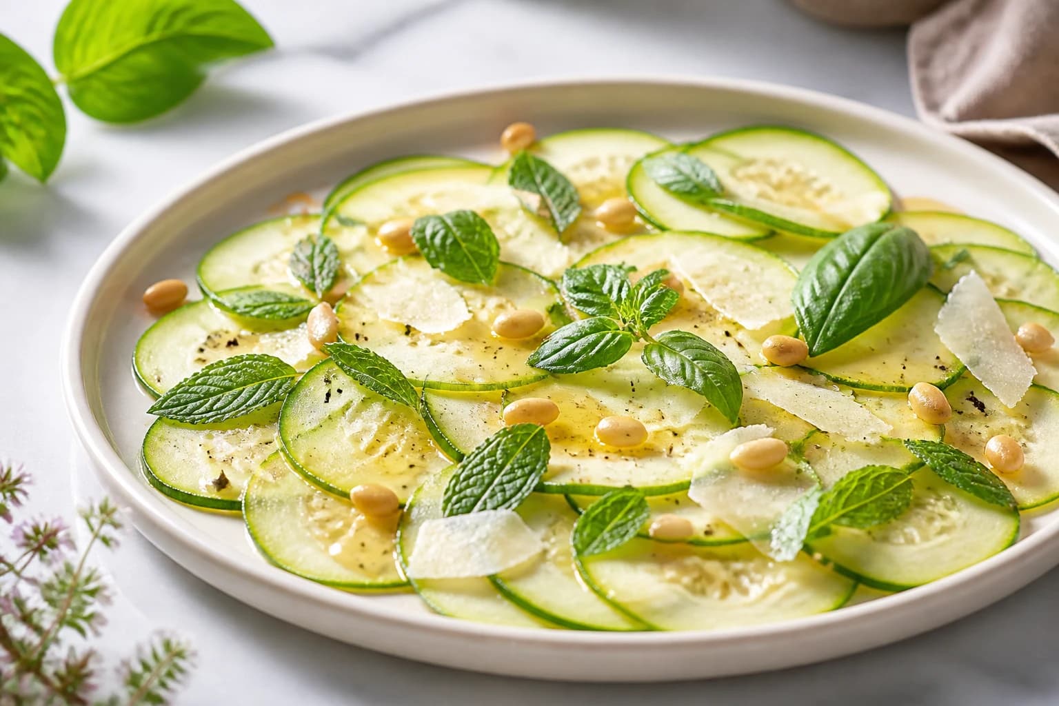 Carpaccio de courgettes au parmesan