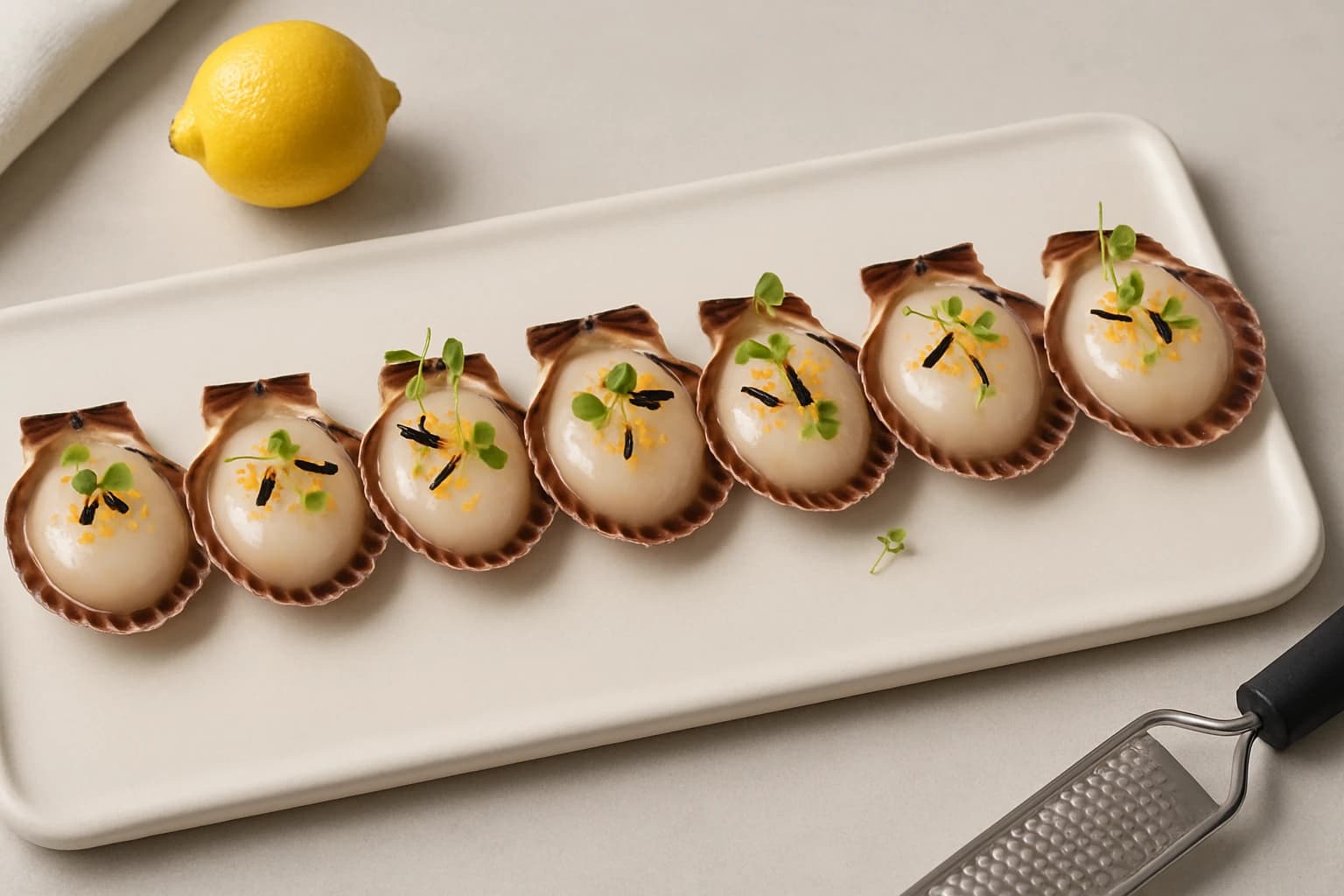Etape 1 : Préparer les noix de Saint-Jacques — Carpaccio de Saint-Jacques à la truffe