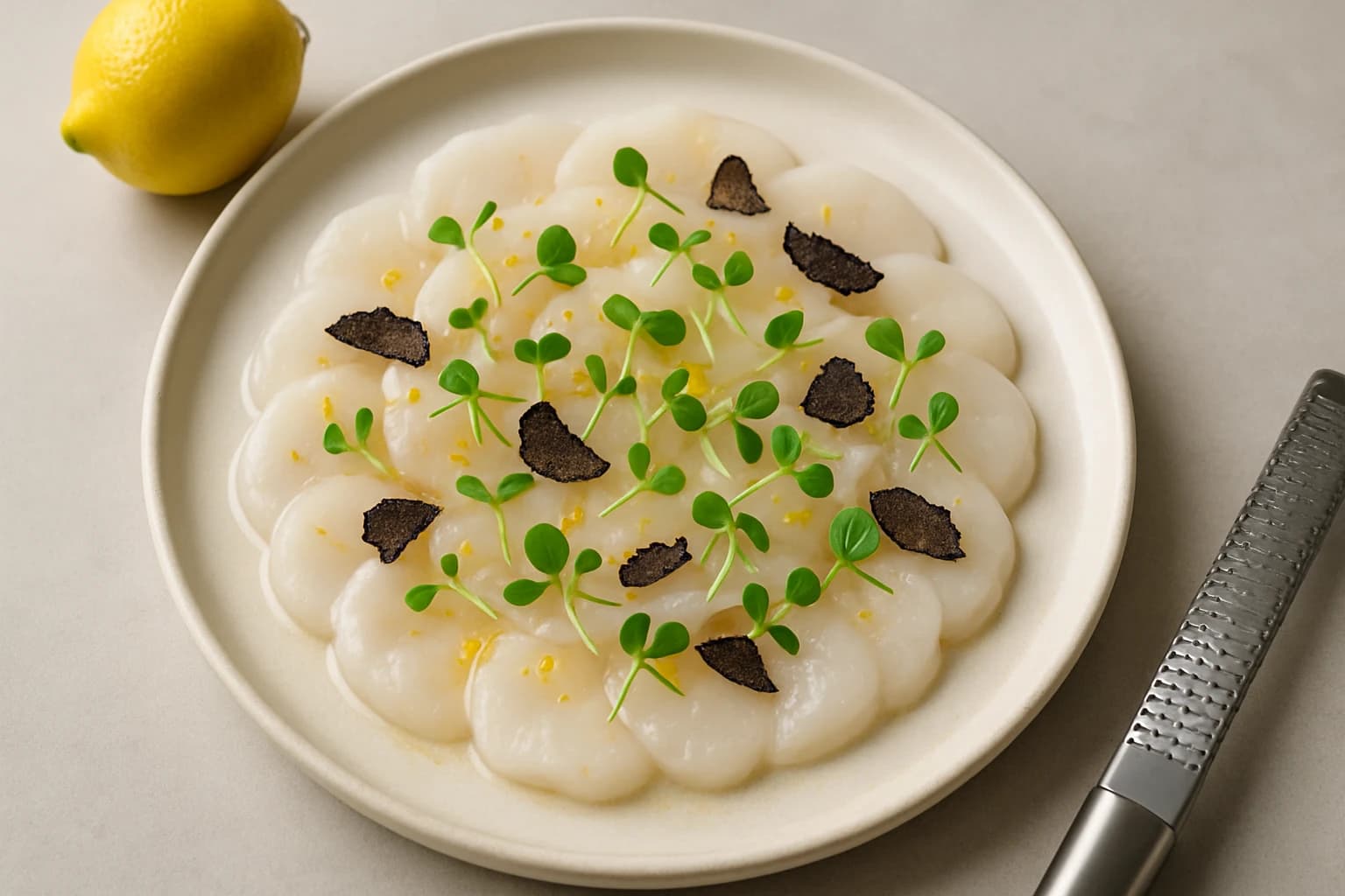 Carpaccio de Saint-Jacques à la truffe