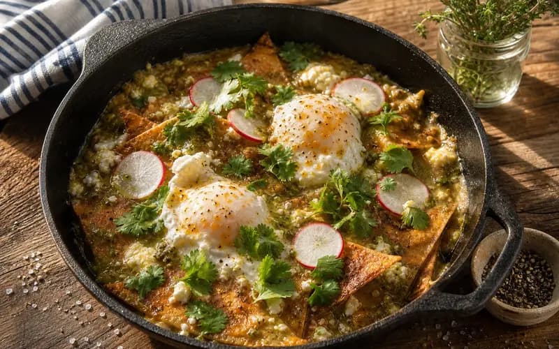 Chilaquiles verts mexicains allégés au four