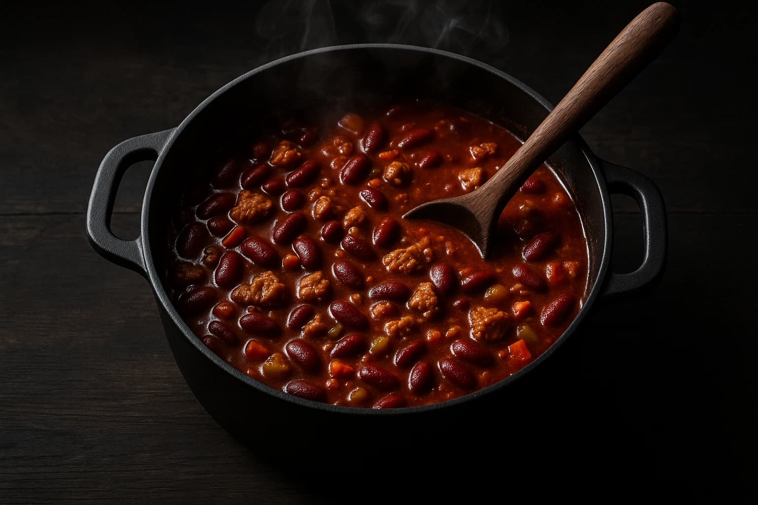 Etape 3 : Mijoter le chili avec les protéines végétales — Chili sin carne fondant & épicé