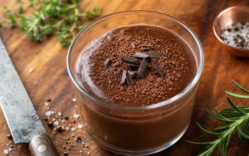 Crème dessert chocolat avocat sans sucre