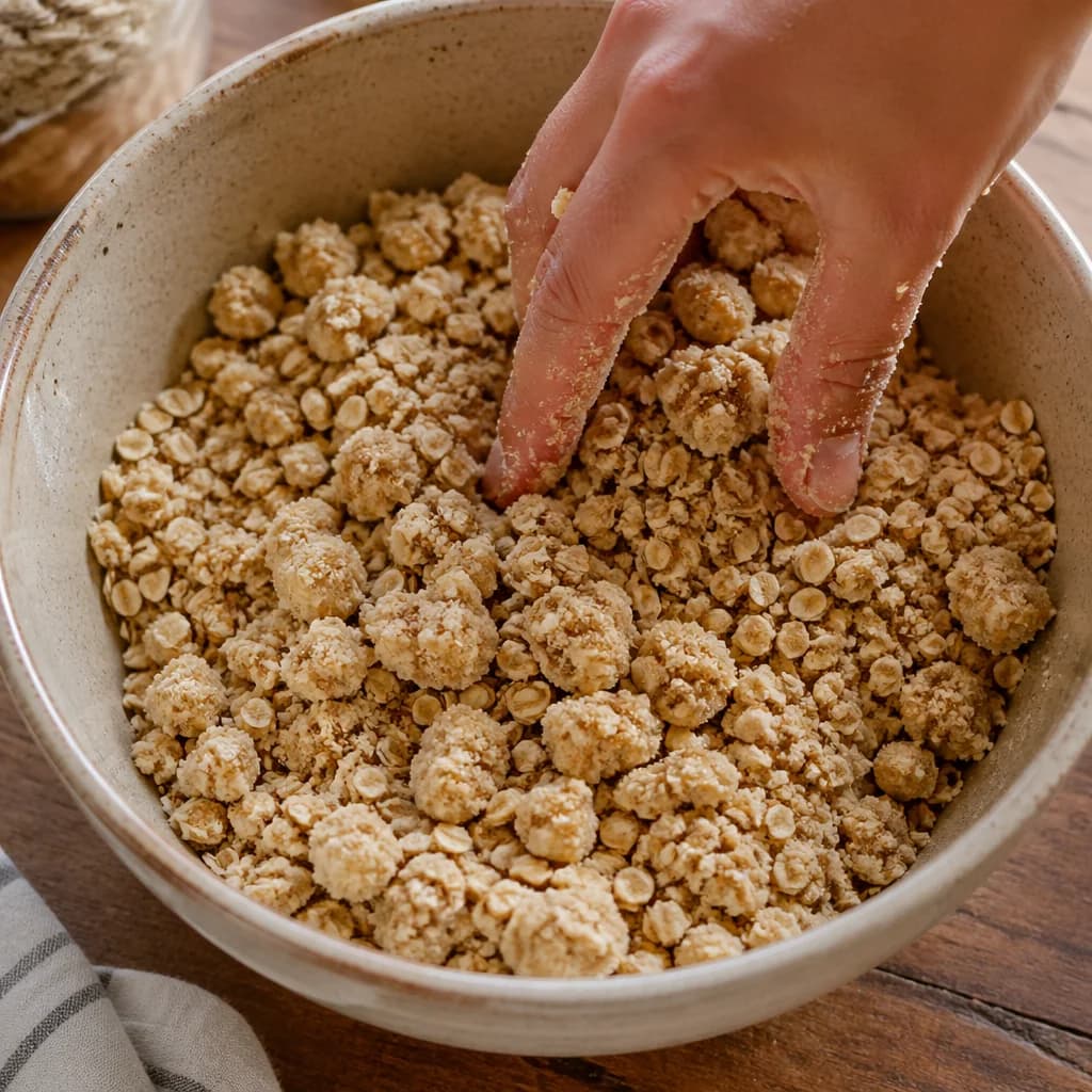 Étape 2 : Préparer le crumble — Crumble aux pommes léger sans beurre