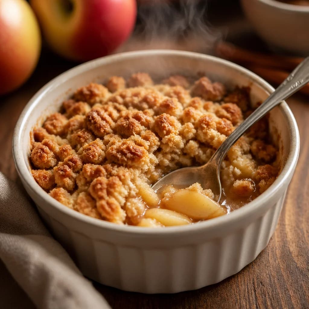 Étape 4 : Laisser reposer et servir — Crumble aux pommes léger sans beurre