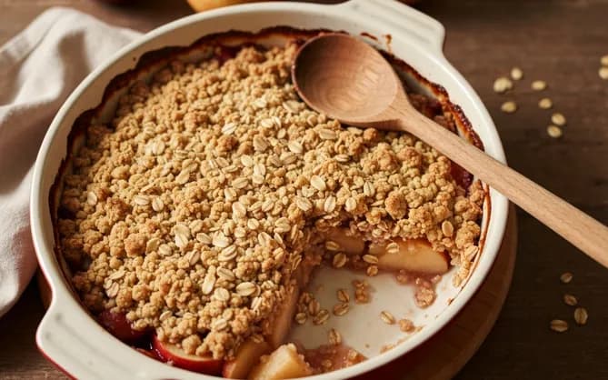Crumble aux pommes léger sans beurre