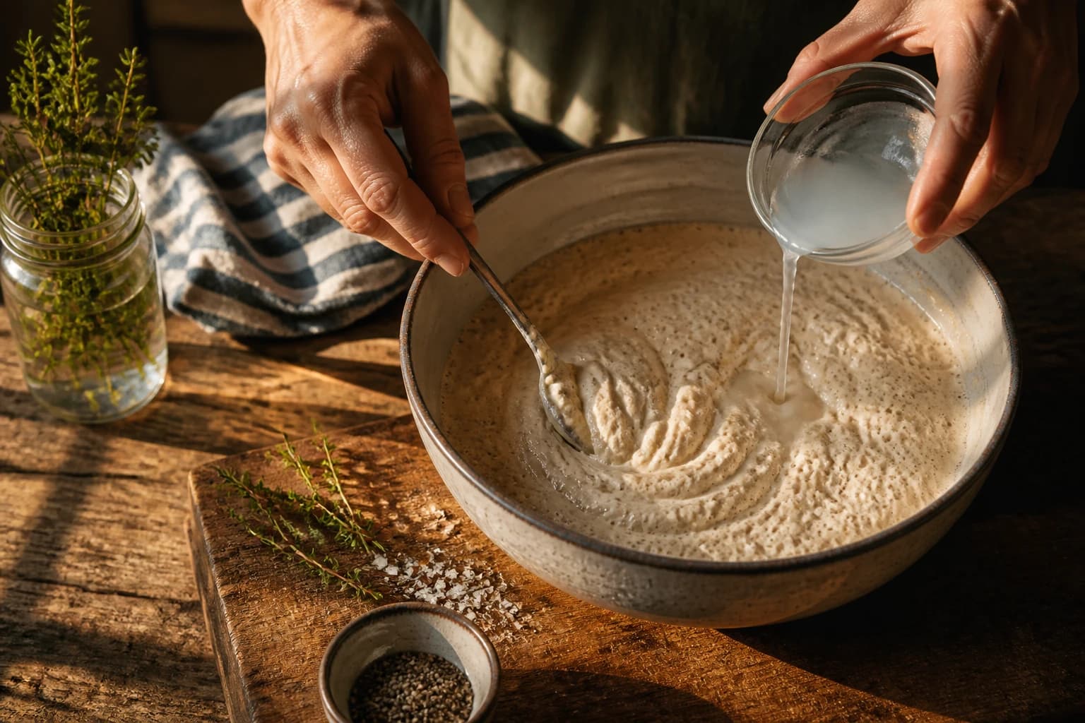 Etape 2 : Ajouter le bicarbonate — Crumpets maison : la recette anglaise alvéolée
