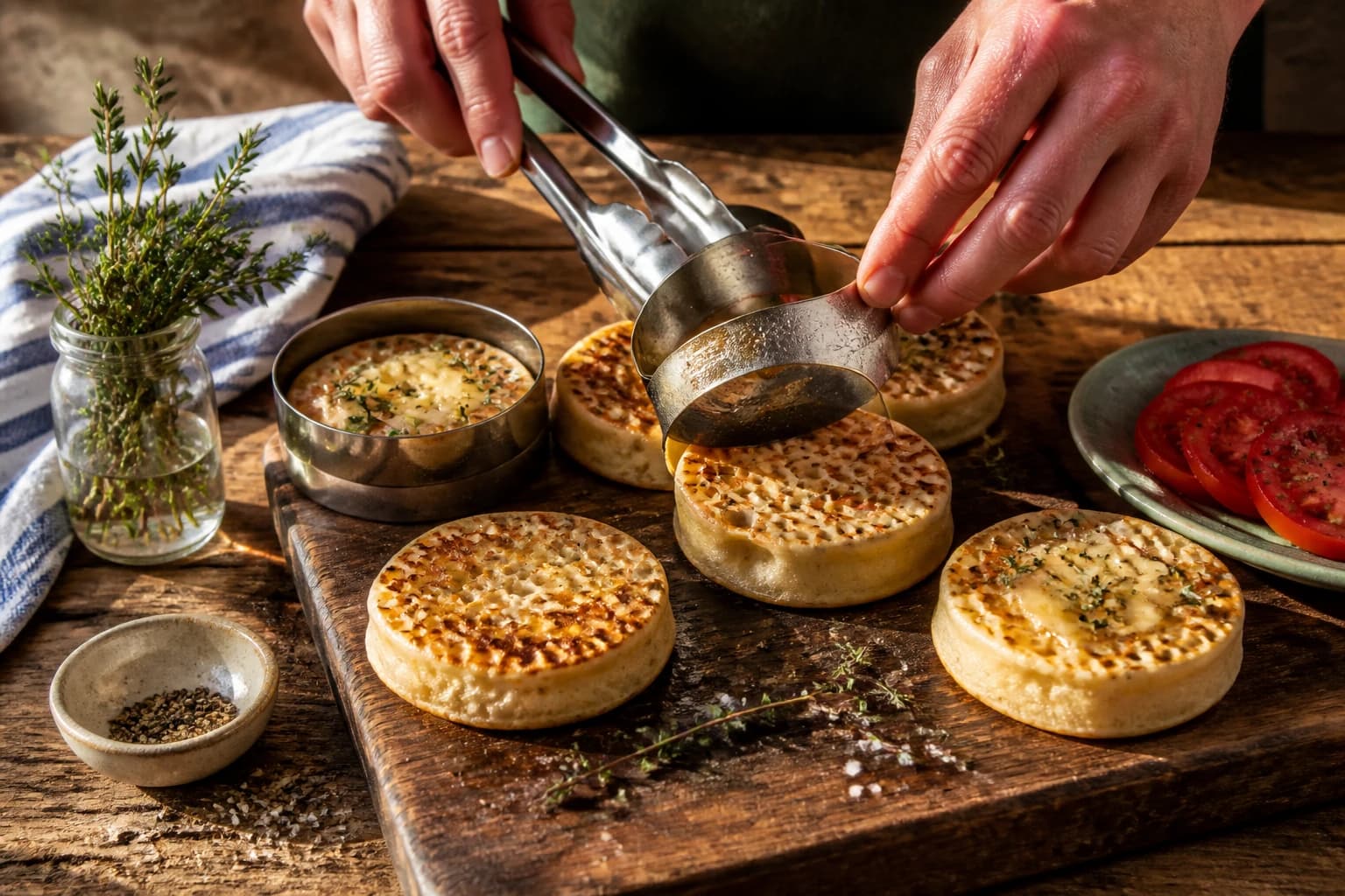 Etape 4 : Retournement et service — Crumpets maison : la recette anglaise alvéolée