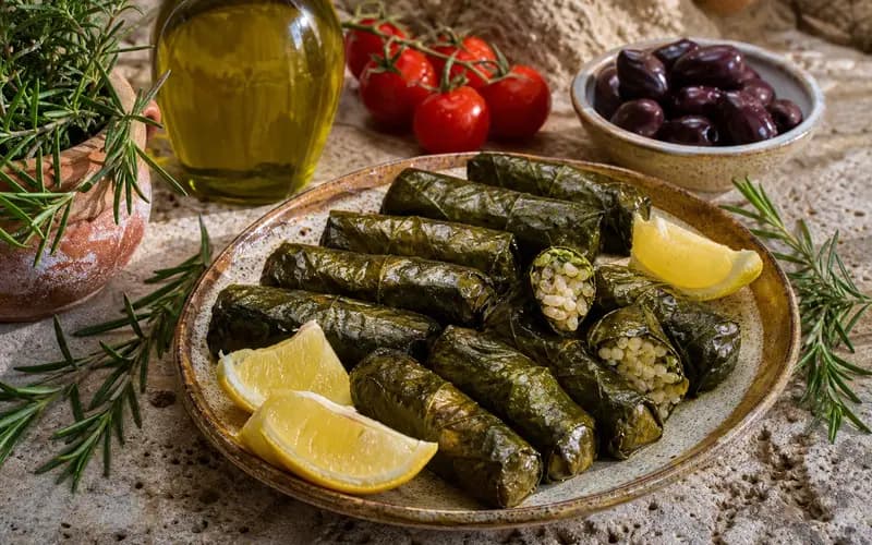 Dolmades, feuilles de vigne farcies