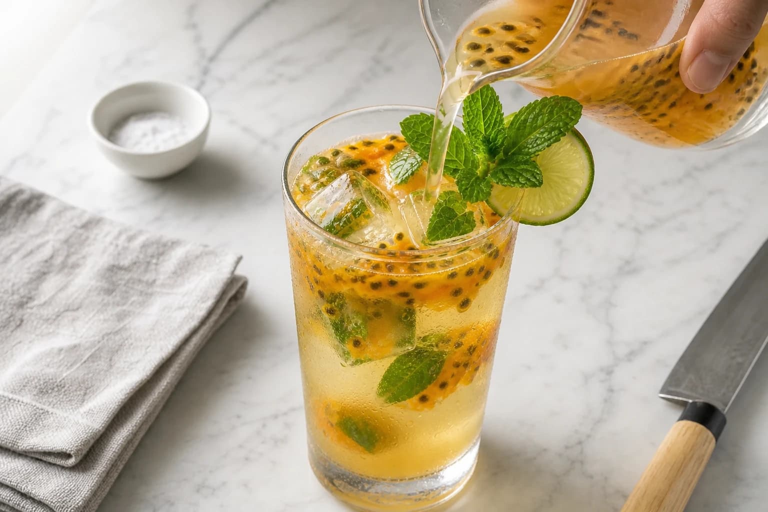 Etape 5 : Assemblez et servez — Eau de coco passion : glaçons fruités
