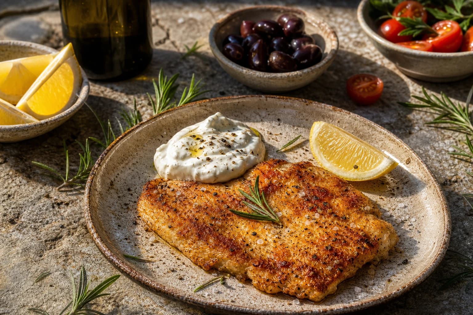 Escalope de poulet à l'aïoli : crémeux et léger