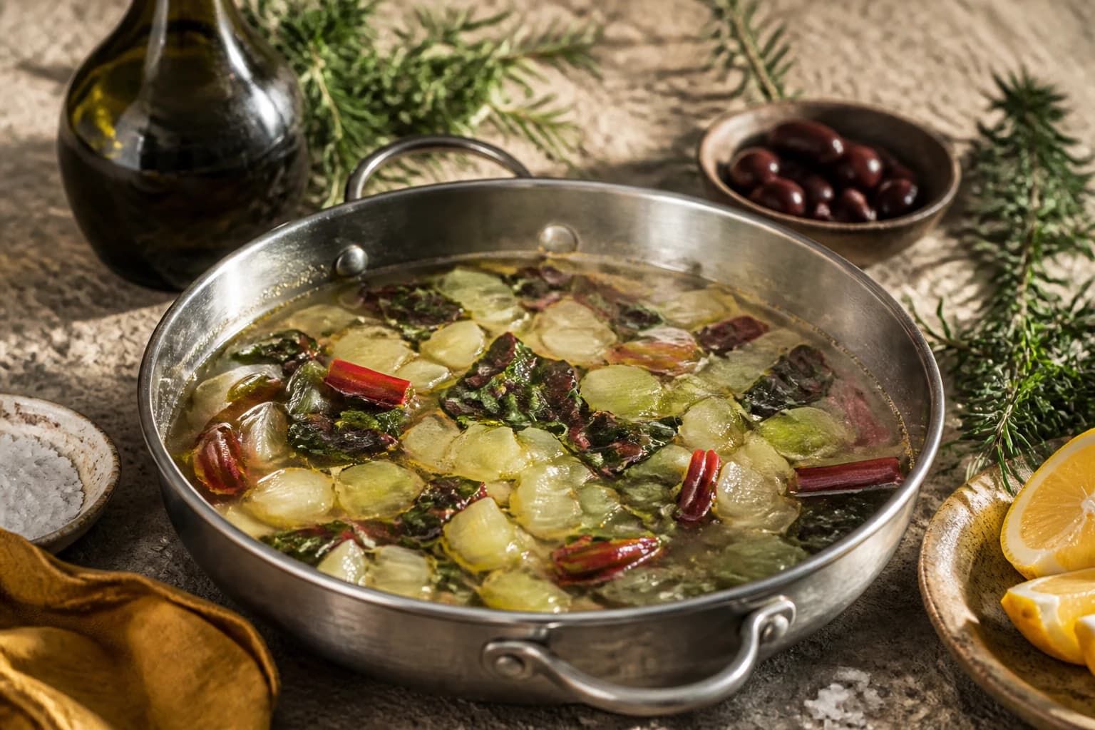 Etape 2 : Mijoter le bouillon de légumes — Fricassée de poisson blanc au citron