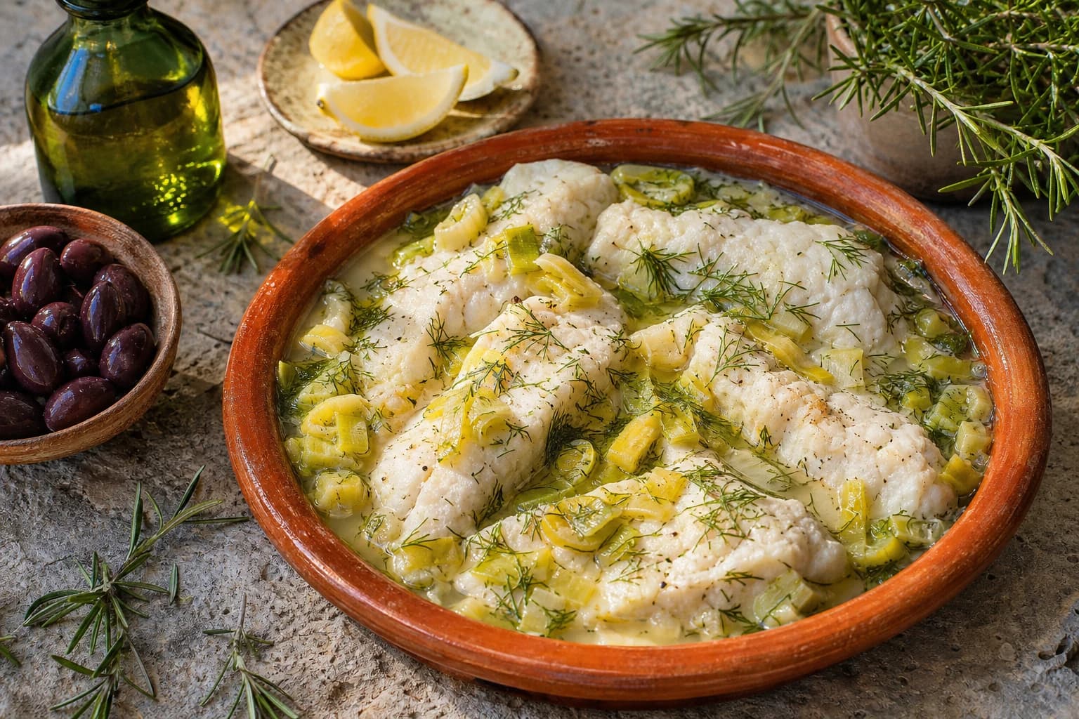 Fricassée de poisson blanc au citron