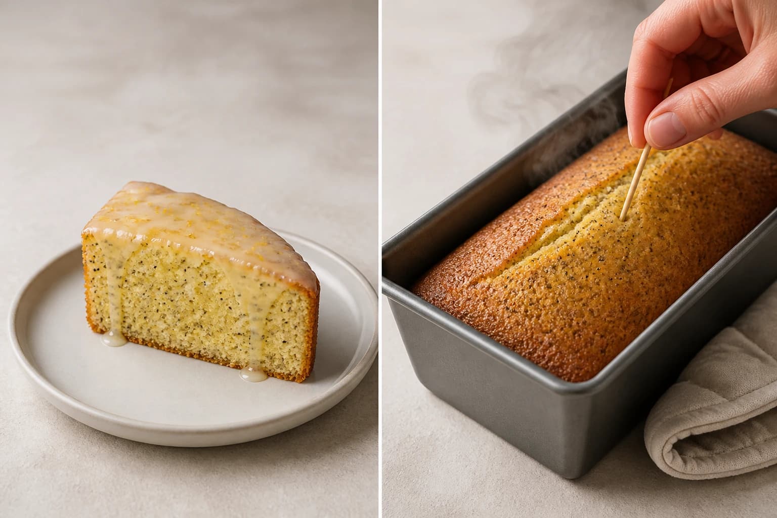 Etape 3 : Cuire et vérifier la cuisson — Gâteau citron-pavot moelleux