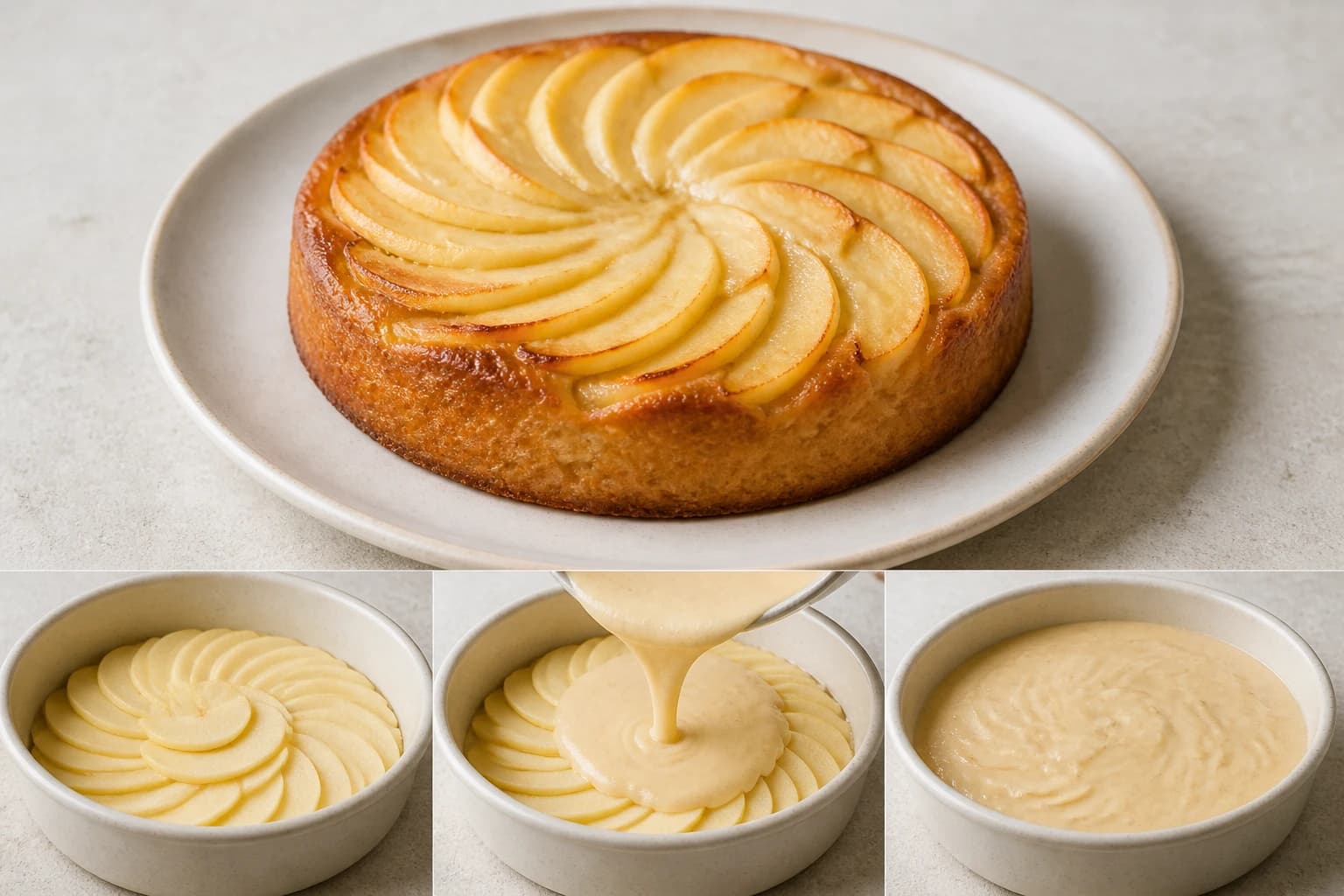 Etape 3 : Assembler le gâteau — Gâteau invisible aux pommes léger