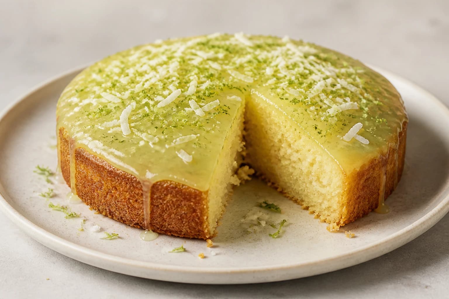 Gâteau coco & citron vert moelleux