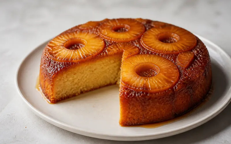 Gâteau renversé à l'ananas caramélisé