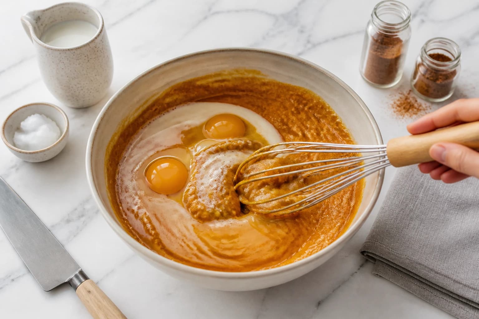 Etape 2 : Préparer la pâte de base — Gaufres butternut épices : la saveur d'automne croustillante en 35 min