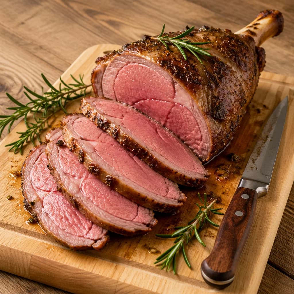 Étape 5 : Repos et découpe — Gigot d'agneau de Pâques rôti