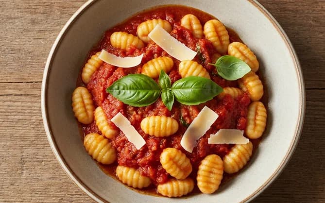 Gnocchis tomates fraîches & basilic