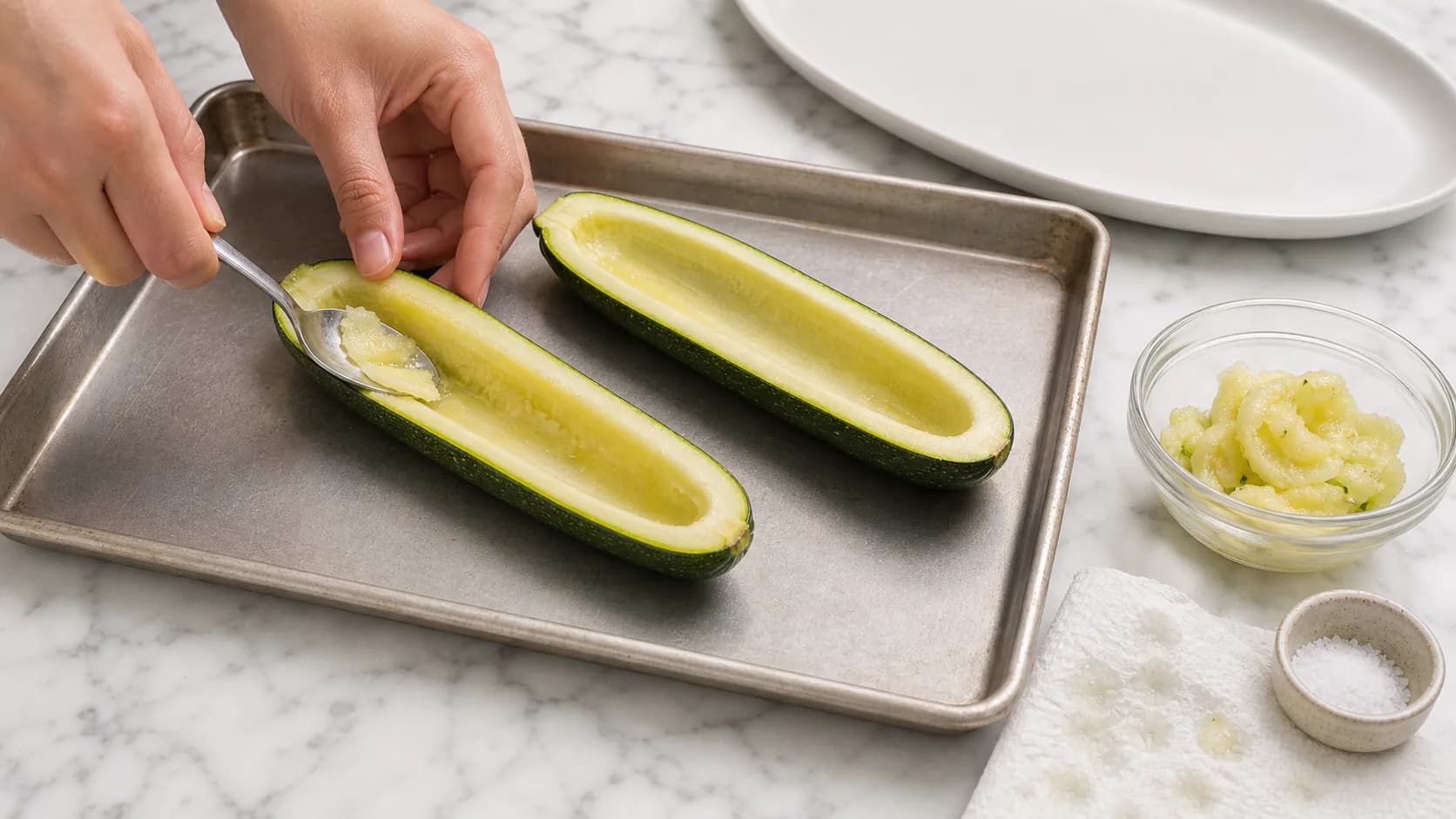 Etape 1 : Préparer les courgettes — Hot dog courgette healthy : le hit de l'été