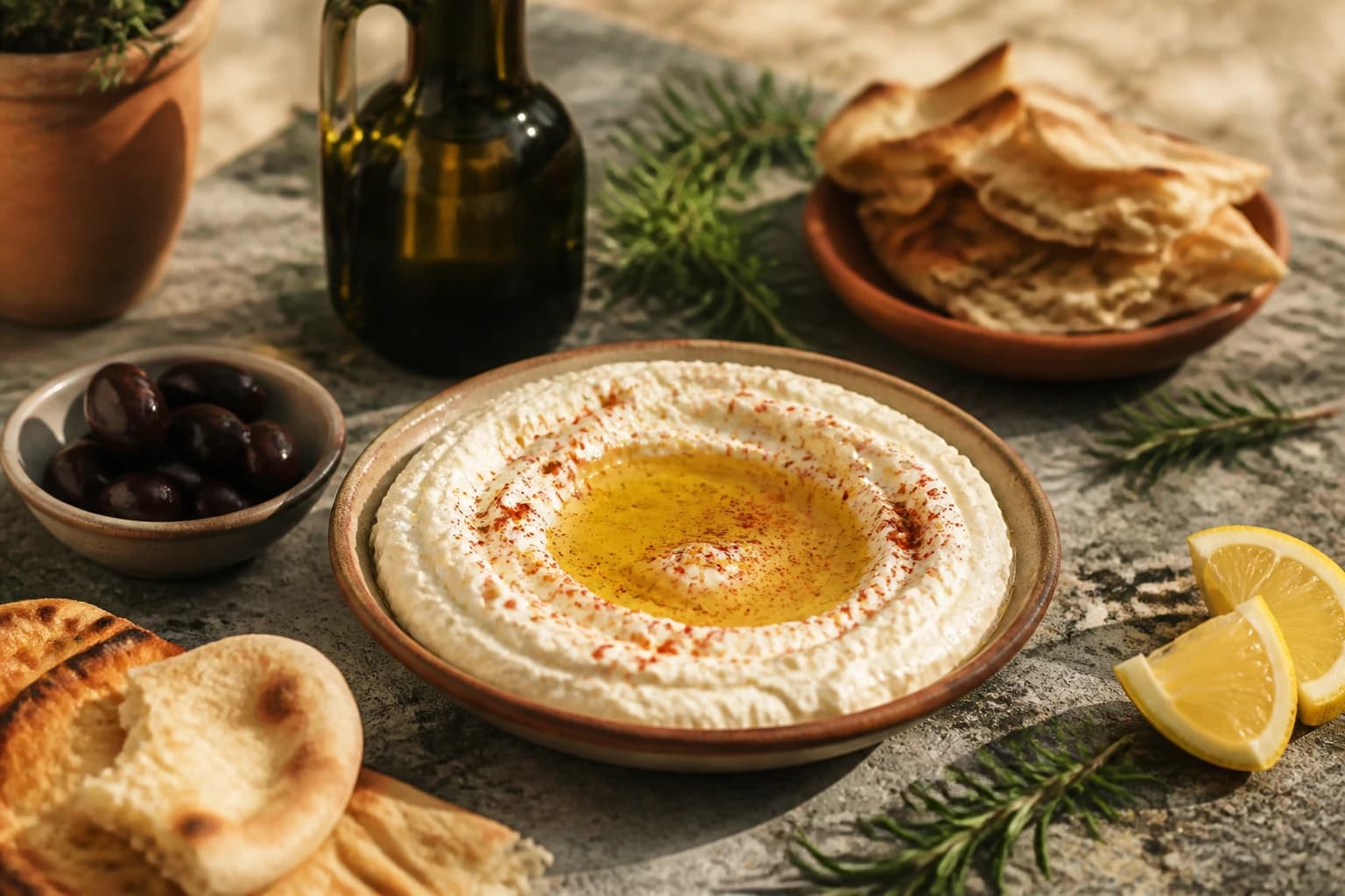 Etape 4 : Dresser et servir — Htipiti, feta fouettée au poivron grillé