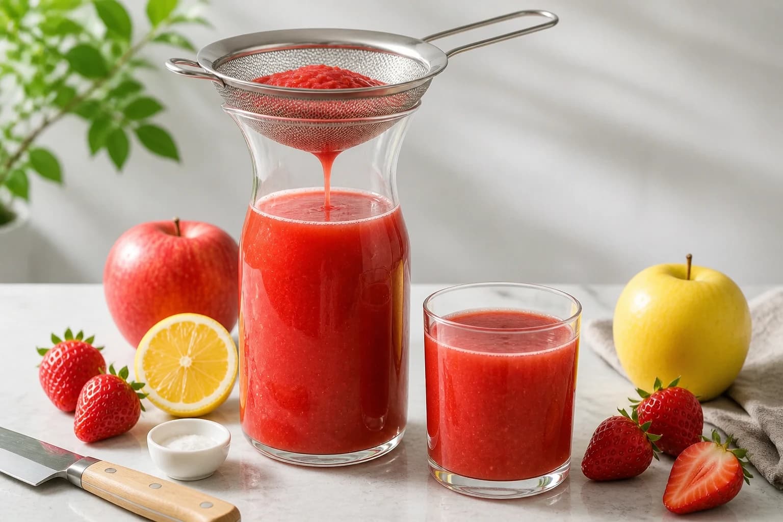 Etape 3 : Régler le jus fraise pomme citron — Jus fraise pomme citron : 3 équilibres