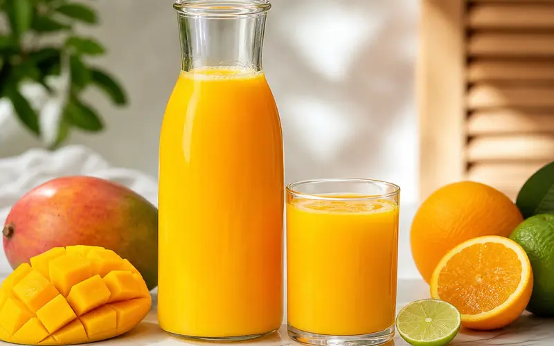 Jus mangue orange citron vert : 3 textures
