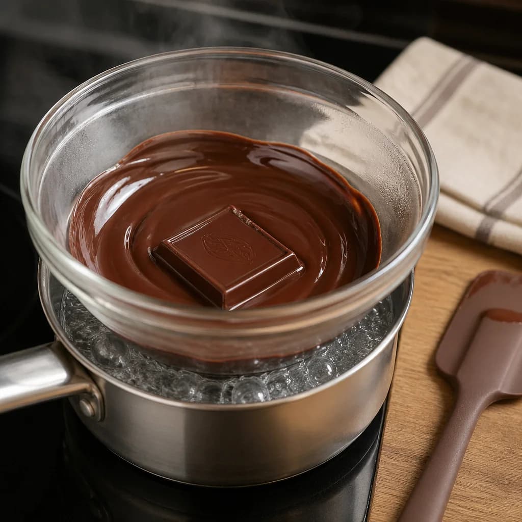 Étape 1 : Faire fondre le chocolat — Mousse au chocolat noir 70 % aérienne