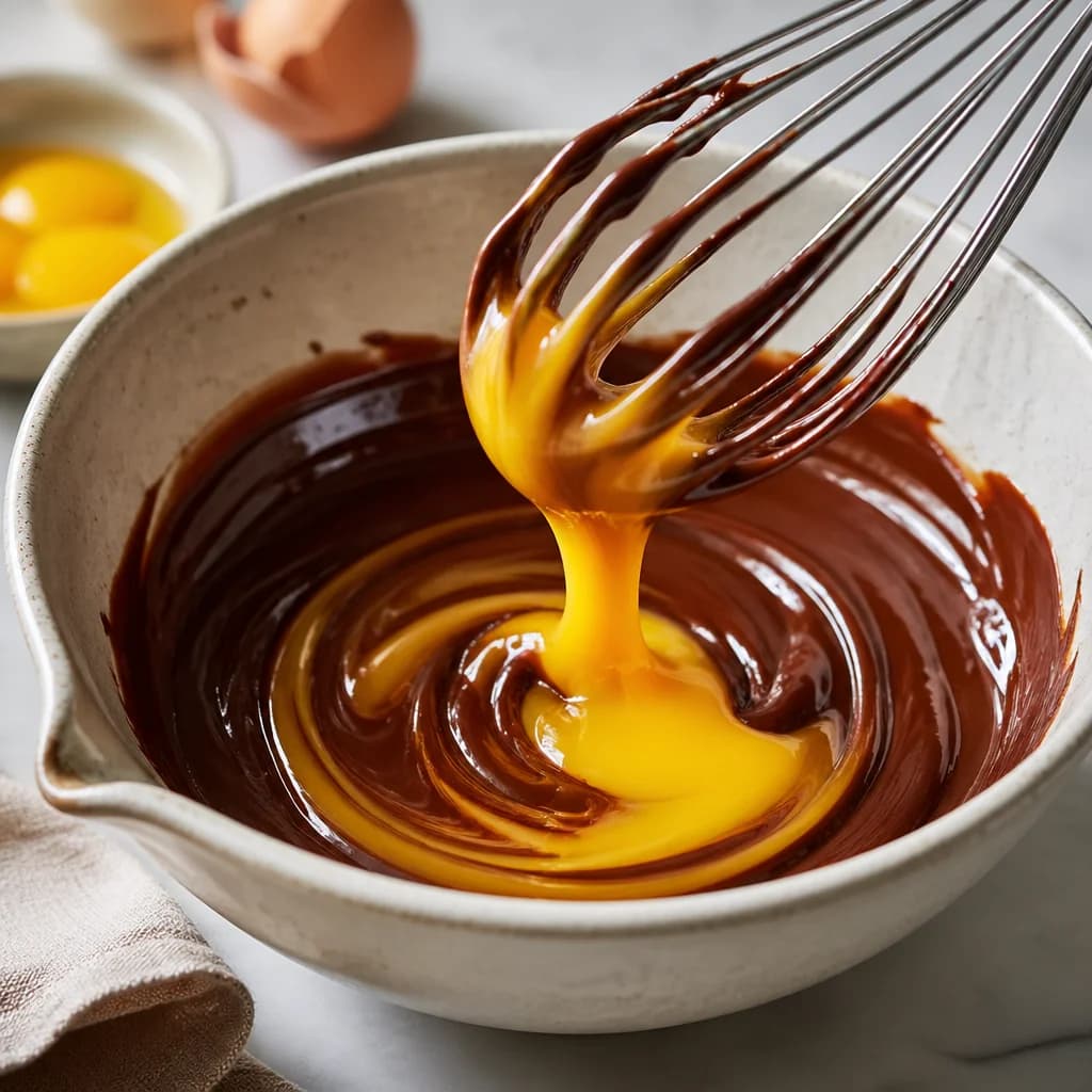 Étape 2 : Incorporer les jaunes — Mousse au chocolat noir 70 % aérienne