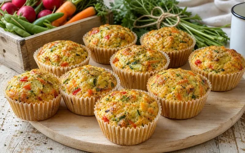 Muffins salés œuf légumes : 4 légumes au four