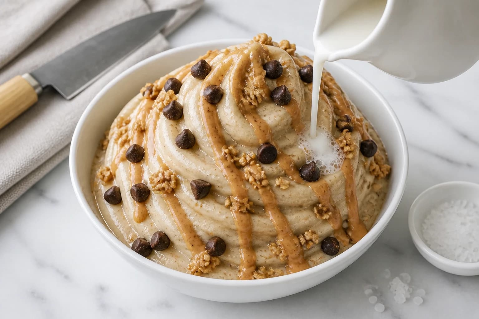 Etape 3 : Ajustez la texture avec le lait végétal — Nice cream banane : 2 ingrédients suffisent